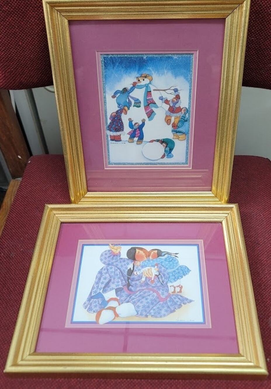 Vintage Barbara Lavallee Alaskan Art Prints Lot of 2 Framed Matted 1990